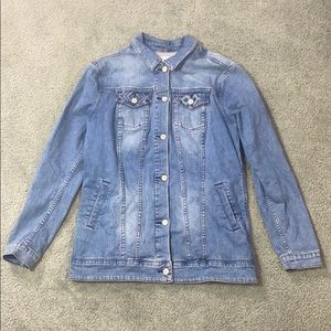 LulaRoe Jaxon Embroidered Denim Jean Jacket
